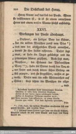 XXVI. Wirkungen der Poesie überhaupt