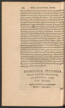 Dominica Secunda Post Natum Christum ...