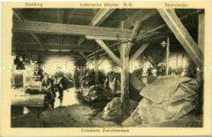 Fabrikräume der Lederwerke Wieman AG in Hamburg