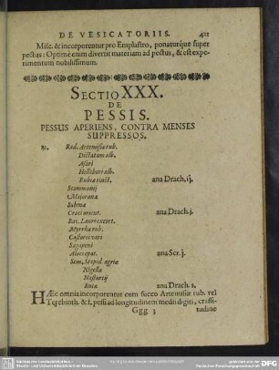 Sectio XXX. De Pessis