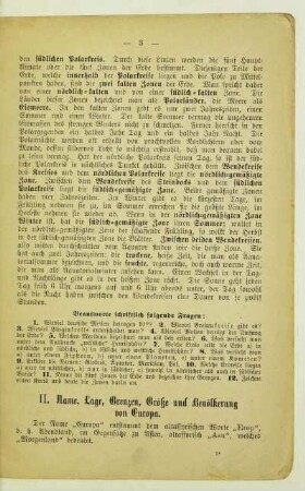 II. Name, Lage, Grenzen, Größe und Bevölkerung von Europa