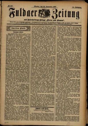 Zweite Ausgabe vom Montag, den 22. November 1897.