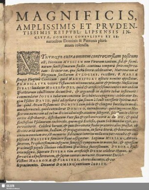 Magnificis, amplissimis et prudentissimis rei publ: