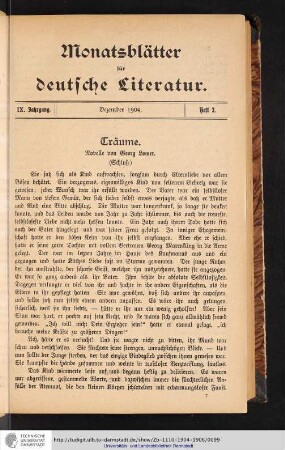 Heft 3. - Dezember 1904.