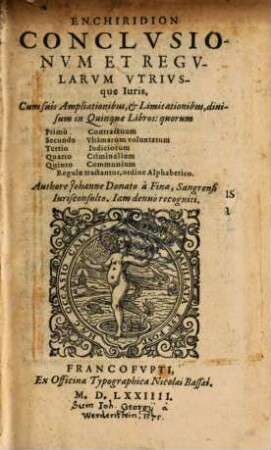 Enchiridion Conclusionum et Regularum utriusque iuris