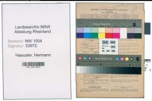 Entnazifizierung Hermann Haeusler , geb. 13.10.1906 (Kaufm.Angestellter)