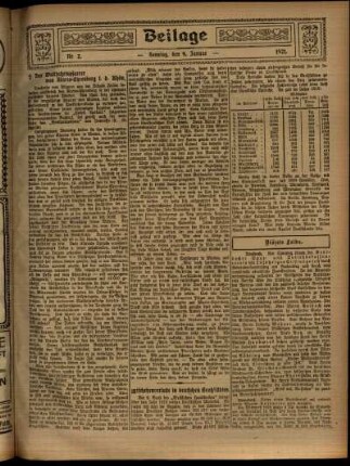 Zweite Ausgabe vom Sonntag, den 09. Januar 1921.