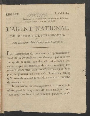 L'Agent National Du District De Strasbourg ...