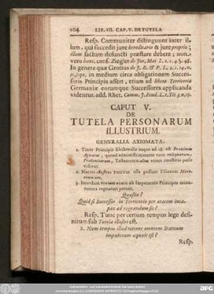 Caput V. De Tutela Personarum Illustrium.