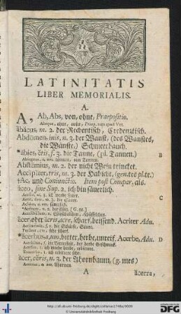 Latinitatis Liber Memorialis.