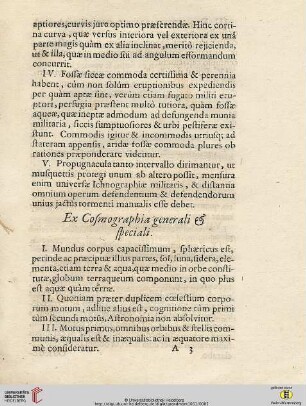 Ex Cosmographia generali & speciali