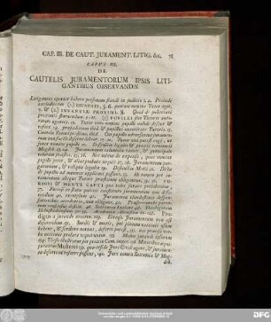 Caput III. De Cautelis Iuramentorum Ipsis Litigantibus Observandis.