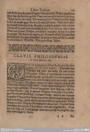 CLAVIS PHILOSOPHIAE CHEMICAE.