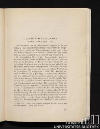 1. Die wirtschaftlichen Voraussetzungen