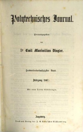 Polytechnisches Journal. 183. 1867