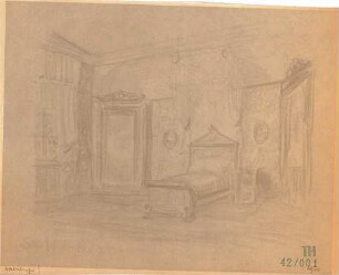 Fischer, Theodor; Nürnberg; Haus Adelsberger - Schlafzimmer (Perspektive)