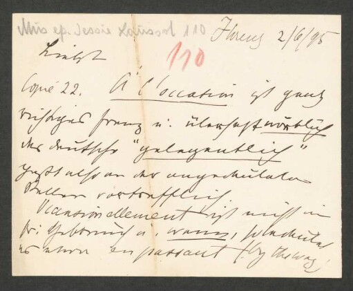 Briefkarte an Marie von Bülow : 02.06.1895