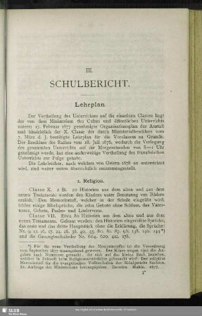 III. Schulbericht