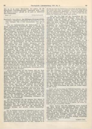 87-88 [Rezension] Saathoff, Albrecht, Aus Göttingens Kirchengeschichte