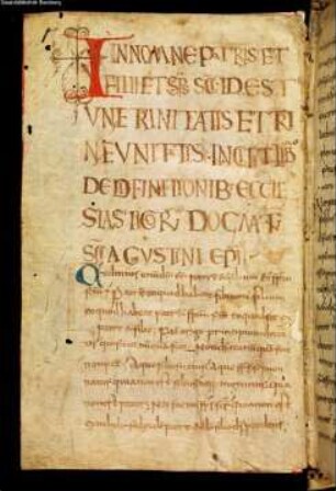Gennadius von Marseille, De ecclesiasticis dogmatibus. Vita S. Silvestri [u.a.] - Staatsbibliothek Bamberg Msc.Patr.20