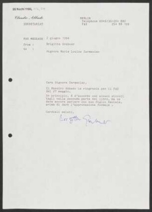 Brief an Marie Louise Zarmanian, 02.06.1994