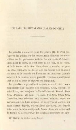 Du paradies Tien-Tang (Palais du Ciel)