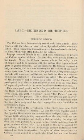 Part X. The Chinese in the Philipines