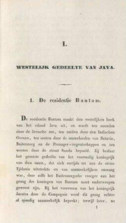 I. Westelijk gedeelte van Java