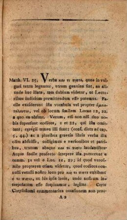 Disputationem theologicam inauguralem viri excellentissimi et doctissimi Friderici Immanuelis Niethammeri philosophiae doctoris eiusdemque in hac literarum universitate professoris extraordinarii praemisso specimine V commentarii critici in Matthaei textum
