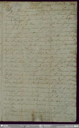 Eigenh. Brief von August Wilhelm von Schlegel an Johann Georg Zimmer, Coppet, 11.12.1809