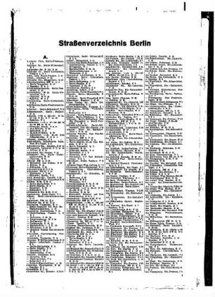 Straßenverzeichnis Berlin