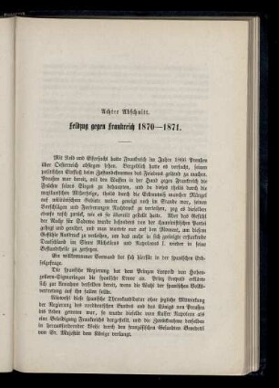 Achter Abschnitt. Feldzug gegen Frankreich 1870-1871