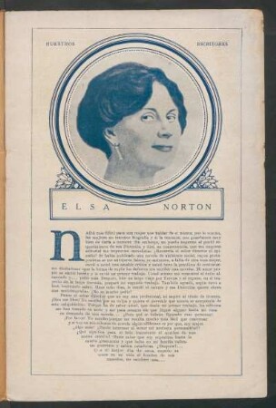[Autobiografía] : Nuestros escritores: Elsa Norton