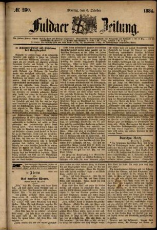 Ausgabe vom Montag, den 06. Oktober 1884.