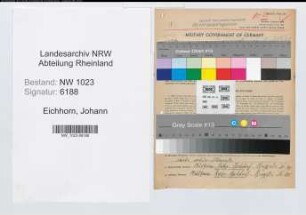 Entnazifizierung Johann Eichhorn , geb. 02.02.1907 (Montagehelfer)