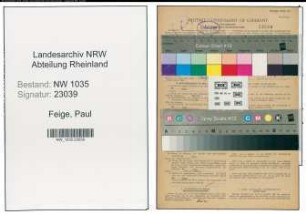 Entnazifizierung Paul Feige , geb. 17.04.1896 (Bergmann)