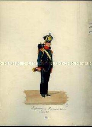 Uniformdarstellung, Signalist des Fußartillerie-Regiments, Sachsen, 1822/1831.