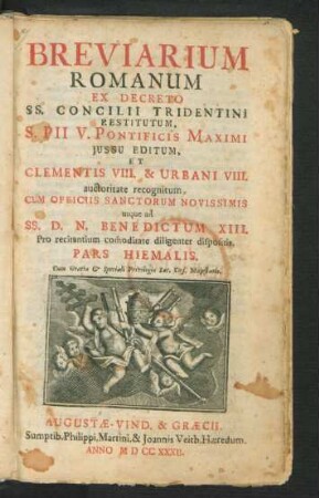Pars Hiemalis: Breviarium Romanum