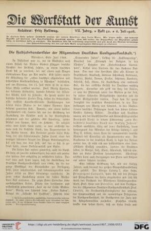 Die Halbjahrhundertfeier der Allgemeinen Deutschen Kunstgenossenschaft