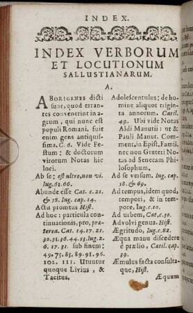 Index Verborum Et Locutionum Sallustianarum.