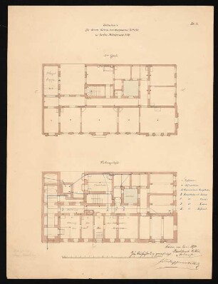 Wohnhaus Baron Huppmann Valbella I, Berlin-Mitte: Grundriss 2.OG und KG 1:100