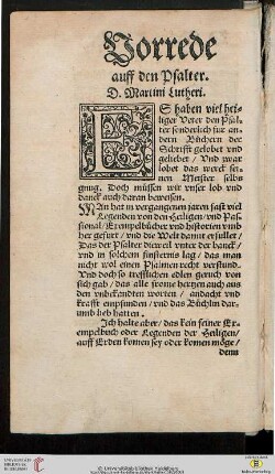 Vorrede auff den Psalter