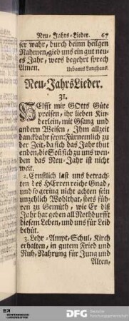 Neu-Jahrs-Lieder.