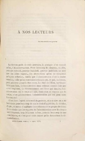 Revue générale d'administration, 1. 1878 = Jan. - Apr.