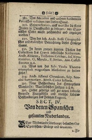 Sect. IV. Von denen Spanischen und gesamten Niederlanden.