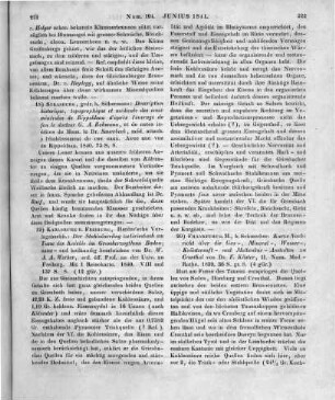 Küster, F.: Kurze Nachricht über die Gas-, Mineral-, Wasser-, Kräutersaft- und Molkenkur - Anstalten zu Cronthal. Frankfurt am Main: Schmerber 1839