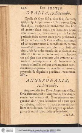 Angeronalia, 11. Decembr.