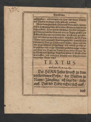 Textus. ex Luc. 7. v. 14. 15.