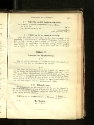 Abschnitt IV. Uebergangs- und Schlußbestimmungen.