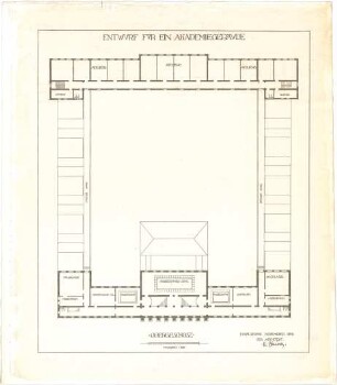 Billing, Hermann; Karlsruhe (Baden-Württemberg); Akademiegebäude - Grundriss OG